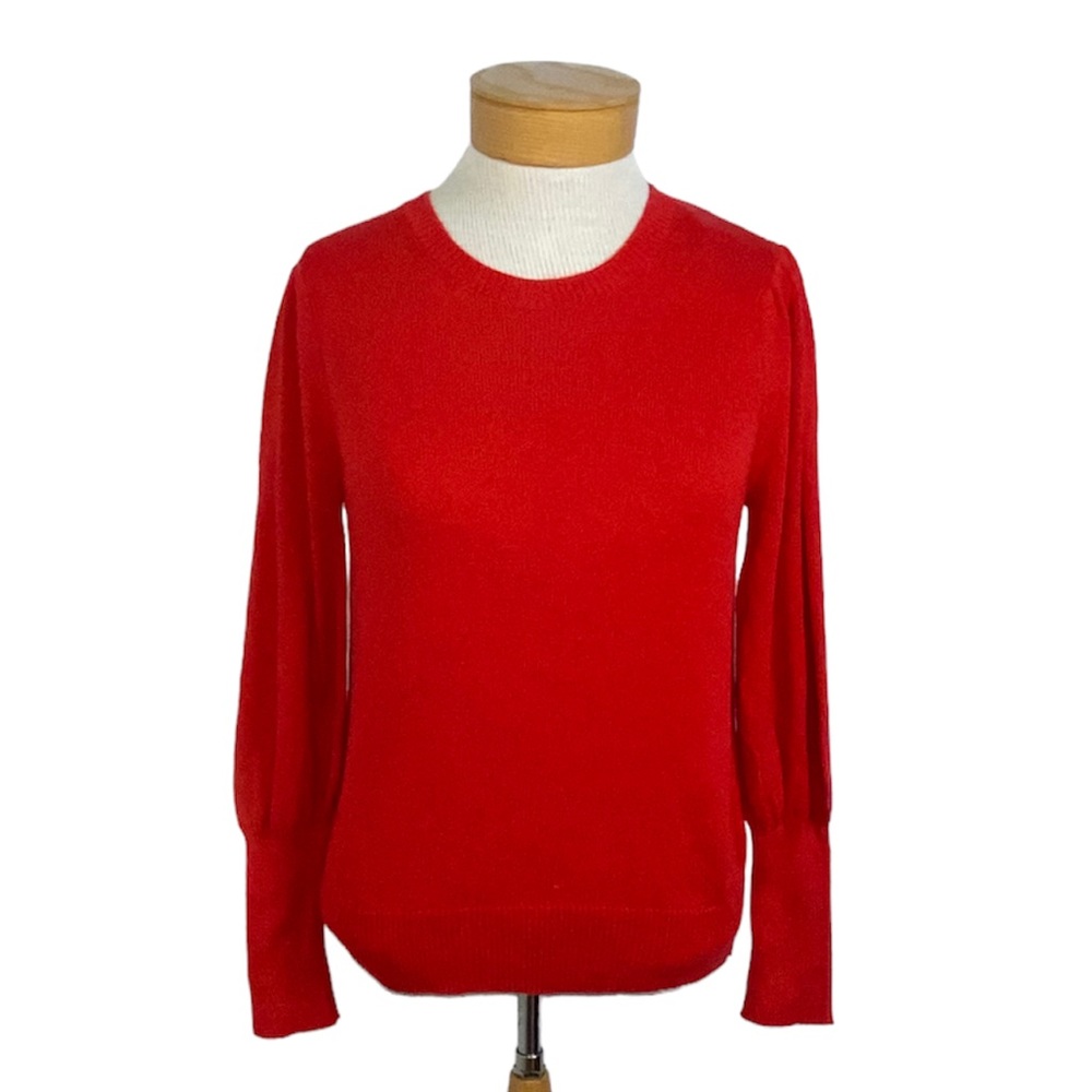 NWT Banana Republic Red Petite XS Sweater Cotton Blend Chic Coquette Fall